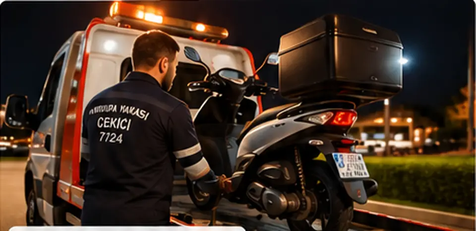 Kurye motoru için motosiklet çekici ve taşıma hizmeti